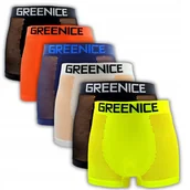 Skarpetki męskie - 6x BOKSERKI MĘSKIE ELASTYCZNE MAJTKI BEZSZWOWE GREENICE ROZMIAR XL/XXL - miniaturka - grafika 1