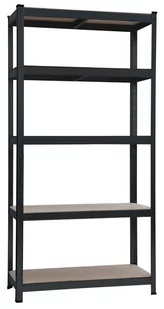 Regał Magazynowy Metalowy 180x90x40 Cm Czarny Szafka Półka - Szafy i regały magazynowe - miniaturka - grafika 1