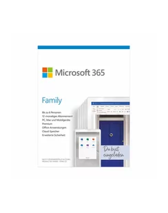 Microsoft 365 Family [DE] 1Y Subscr.P8 Ehemals Office 365 Home (6GQ01580) - Programy biurowe - miniaturka - grafika 1