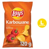 Chipsy - Lay's Chipsy ziemniaczane karbowane o smaku papryki 120 g - miniaturka - grafika 1