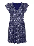 Sukienki - Bestseller A/S Damska sukienka VMSONEY LACE SL dekolt w serek, krótka sukienka WVN, Navy Blazer/szczegóły: Snow White Lines, XL, Navy Blazer/Detail:Snow White Lines, XL - miniaturka - grafika 1