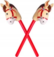 Maskotki i pluszaki - Hobby Horse 90 cm Koń na kiju Dmuchany Konik na Patyku 2 Sztuki - miniaturka - grafika 1
