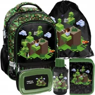 Plecaki szkolne i tornistry - Plecak szkolny dla chłopca tornister 1-3 klasa Paso Minecraft Zestaw 5w1 - miniaturka - grafika 1