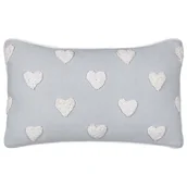 Poduszki dekoracyjne - BELIANI Poduszka dekoracyjna szara bawełniane 30 x 50 cm haftowane serca wzór - miniaturka - grafika 1