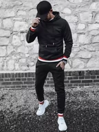 Dresy męskie - Dres męski czarny Dstreet AX0662-XXL - miniaturka - grafika 1