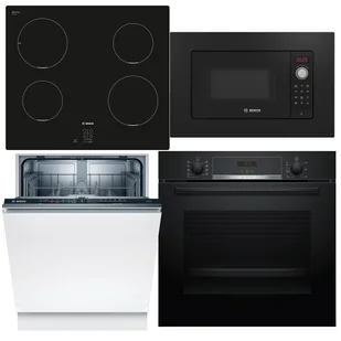 Zestaw AGD do zabudowy Bosch Piekarnik HBA 534EB0 + Mikrofala BEL 623MB3+ Płyta PUG 611AA5E+ Zmywarka SMV 2ITX48E 60 cm - Zestawy AGD - miniaturka - grafika 1