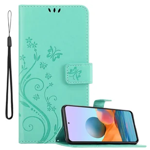 Pokrowiec Cadorabo dla Xiaomi RedMi NOTE 10 PRO w kolorze FLORAL TURQUOISE pokrowiec ochronny w kwiatowy wzór z magnetycznym zamknięciem, funkcją podstawki i kieszeniami na karty etui z klapką w kwiaty etui na telefon komórkowy etui z klapką na książkę - Etui i futerały do telefonów - miniaturka - grafika 1
