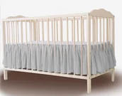 Pościel dla dzieci - MimiNu, Falbana pod materac, Bawełna, Szary, 70x140 cm - miniaturka - grafika 1