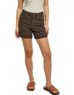 Spodnie damskie - Urban Classics Damskie spodnie damskie Colored Strech Denim Shorts Brown 31, brązowy, 31 - grafika 1