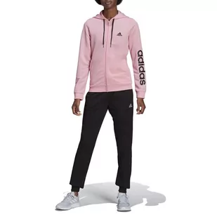 Dres adidas Sportswear Essentials Logo French Terry Track Suit HD1697 - różowo-czarny - Adidas - Bluzy sportowe damskie - miniaturka - grafika 1
