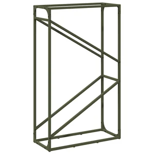 vidaXL Stojak na drewno opałowe, oliwkowo-zielony, 60x25x100 cm - Wózki magazynowe - miniaturka - grafika 1