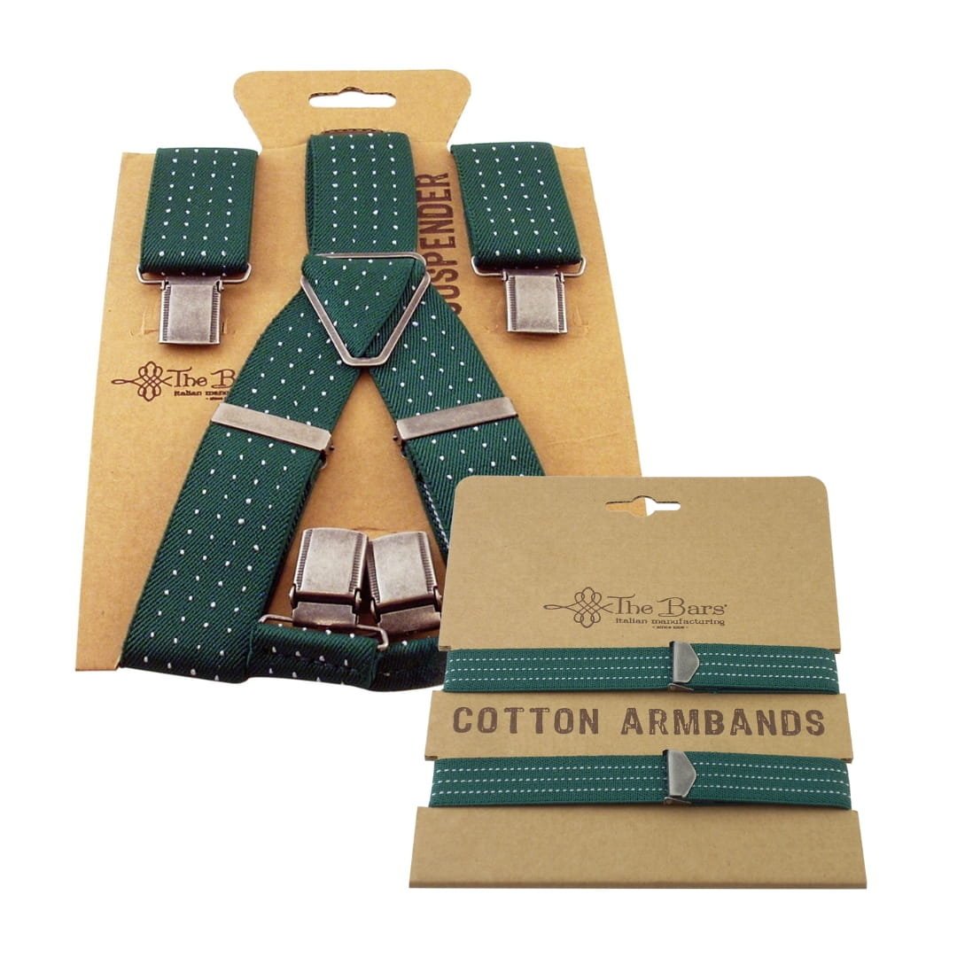 Zestaw szelki i opaski dla barmana, zielone