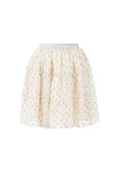 Spódnice - faina Dziewczęca (Kids) spódnica mini 26727381, wełna biała ze złotymi kropkami, 122, Biała wełna ze złotymi kropkami, 122 cm - miniaturka - grafika 1