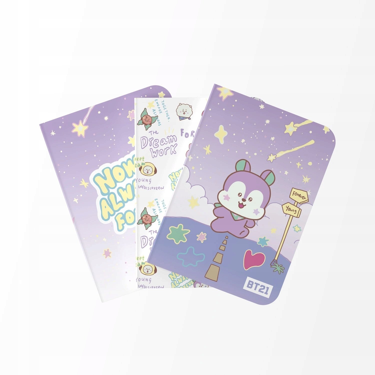 DKD Home Decor BT21 - Zestaw zeszytów A6 MANG 3 sztuki