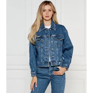Kurtki damskie - Guess Jeans Kurtka jeansowa | Oversize fit - miniaturka - grafika 1