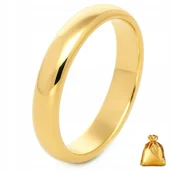 Sygnety - ZŁOTA OBRĄCZKA ZE STALI CHIRURGICZNEJ, MĘSKA, KLASYCZNA 4 MM ROZMIAR 17 - Golden Celebrity - miniaturka - grafika 1