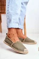 Espadryle damskie - Espadryle Damskie Pleciona Podeszwa Khaki Big Star DD274760-36 - miniaturka - grafika 1