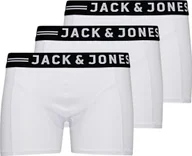 Majtki męskie - JACK&JONES bokserki męskie, 3-pak - SENSE TRUNKS, bawełna stretch biały XL - miniaturka - grafika 1