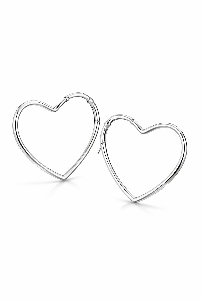 MANGO SYMETRYCZNE KOLCZYKI SREBRNE SERCA Z SZTYFTEM I4A