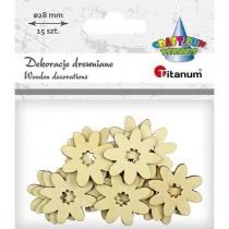 Titanum Drewniane kwiaty 28 mm 15 szt. - Decoupage - miniaturka - grafika 1