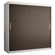 Szafy - Szafa przesuwna z półkami do sypialni Riflo Slim 1 180 czarna biała - miniaturka - grafika 1