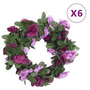 Dekoracje domu - vidaXL Sztuczne girlandy kwiatowe, 6 szt., wiosenny jasny fiolet - miniaturka - grafika 1