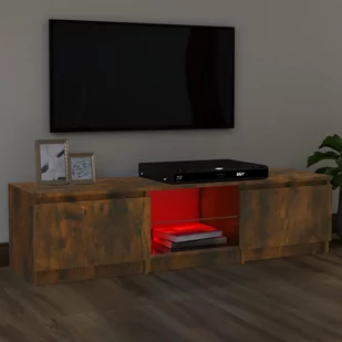 Lumarko Szafka pod TV, z LED, przydymiony dąb, 140 x 40 x 35,5 cm - Szafki RTV - miniaturka - grafika 4