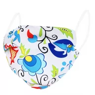 Odzież robocza - Maska kaszubska (biała), maseczka folk ludowy - miniaturka - grafika 1