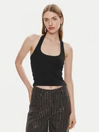 Koszulki i topy damskie - Noisy May Top Maya 27029026 Czarny Slim Fit - miniaturka - grafika 1