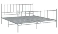 Łóżka - Szare metalowe łóżko w stylu loftoym 160x200 cm - Laxi - miniaturka - grafika 1