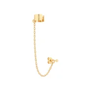 Kolczyki - Złota nausznica z łańcuszkiem i kulką - miniaturka - grafika 1