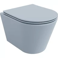 Miski WC - Mexen Rico Miska Wc Rimless Z Deską Wolnoopadającą Slim, Duroplast, Szara-Niebieska Mat - 30724069 - miniaturka - grafika 1