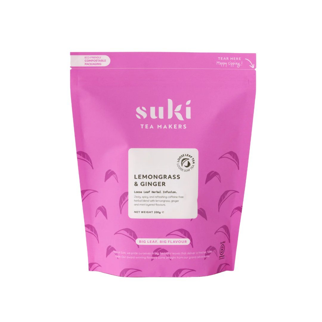 Herbata ziołowa Suki Tea lemongras Ginger 200 g – trawa cytrynowa imbir bez kofeiny