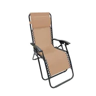 Fotele i krzesła ogrodowe - Fotel z podnóżkiem beżowy 175 x 65 cm - miniaturka - grafika 1