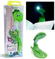 Zakładki do książek - Flexilight Pals Dinosaur Green - Lampka do książki - Thinking Gifts - miniaturka - grafika 1