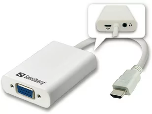 Sandberg HDMI to VGA+Audio Konwenter (508-77) - Adaptery i przejściówki - miniaturka - grafika 1