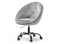 Fotele i krzesła biurowe - Fotel Biurowy Z Niskim Oparciem Lounge 4 Szary Velvet - Czarna Noga - miniaturka - grafika 1