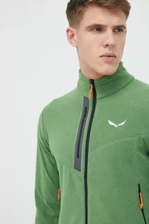 Bluzy męskie - Salewa bluza sportowa męska kolor zielony wzorzysta - grafika 1