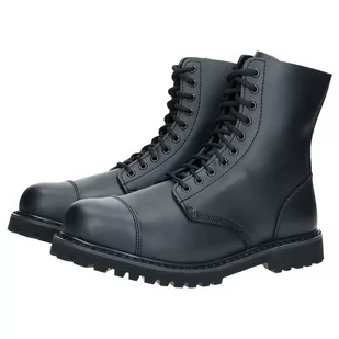 Brandit Buty Wojskowe Glany Skórzane Phantom 10 Oczek Czarne - 39 - Moda i Uroda OUTLET - miniaturka - grafika 1