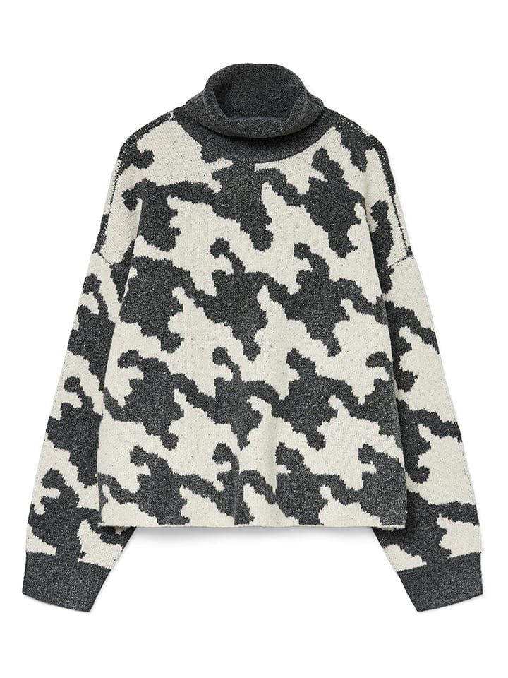 Vero Moda Golf w kolorze kremowo-ciemnoszarym