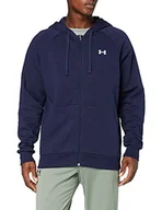 Bluzy męskie - Under Armour Męska bluza z kapturem UA Rival Cotton FZ, sportowa bluza do biegania, oddychająca i lekka bluza z kapturem o luźnym kroju dla mężczyzn - miniaturka - grafika 1