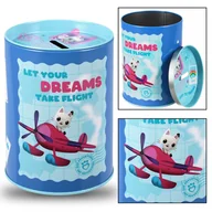 Skarbonki - Koci Domek Gabi Kiciuś Panduś Metalowa skarbonka, okrągła skarbonka dla dzieci - miniaturka - grafika 1