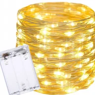 Girlandy - Lampki Led Drucik Do Dekoracji Girlanda Na Baterie Barwa Ciepła 50 Led - miniaturka - grafika 1