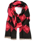 Apaszki i szaliki damskie - Ciepły szal szalik mix wzorów serca elegancki 180 x 70 cm - miniaturka - grafika 1