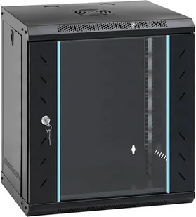 vidaXL Szafa sieciowa z przechowywaniem Czarny 53 x 45 x 60 cm Stal - Szafy rack - miniaturka - grafika 1