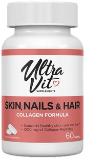Suplement diety Ultra Vit Skin, Nails & Hair Collagen formula 60 kapsułek (5060730361593) - Witaminy i minerały - miniaturka - grafika 1