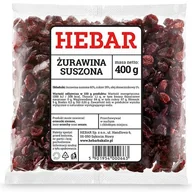 Warzywa świeże i suszone - HEBAR ŻURAWINA SUSZONA 400G - miniaturka - grafika 1