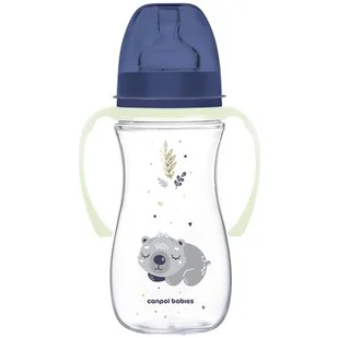 CANPOL BABIES BUTELKA SZEROKA EXOTIC 300ml ZE ŚWIECĄCYMI UCHWYTAMI 12m+ - Butelki dla niemowląt - miniaturka - grafika 1