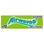 Gumy do żucia, lizaki, dropsy - Airwaves Lime & Ginger Bezcukrowa guma do żucia 14 g (10 sztuk) - miniaturka - grafika 1