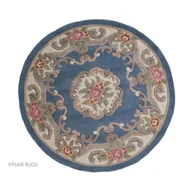Dywany - Niebieski wełniany dywan Flair Rugs Aubusson, ⌀ 120 cm - miniaturka - grafika 1